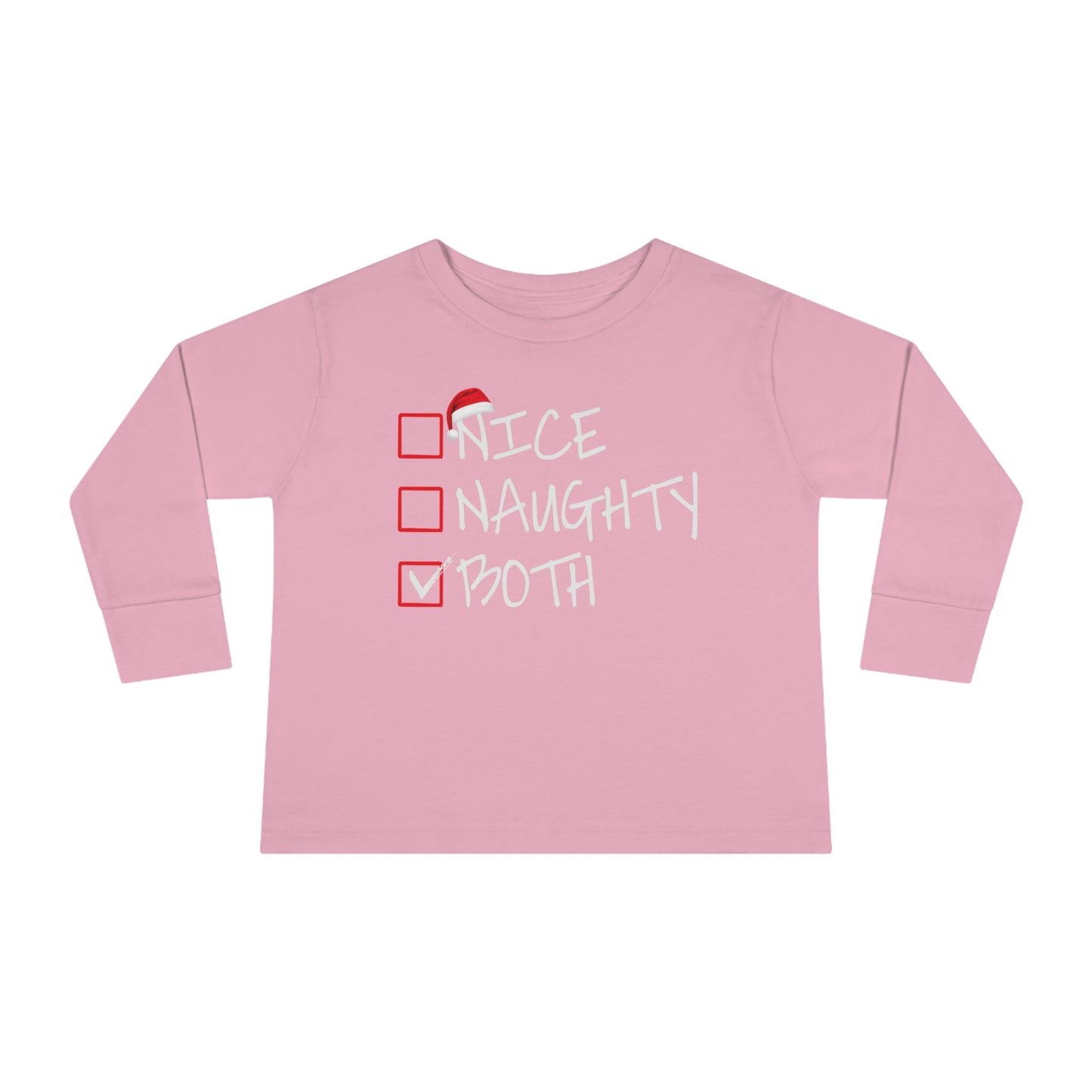 Nice naughty both holiday checklist Toddler Long Sleeve Tee