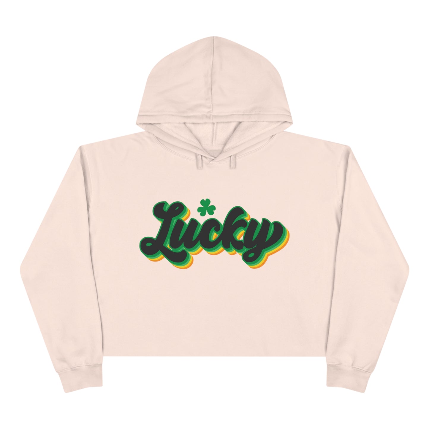 Crop St Patricks Day 4 Leaf Clover Hoodie