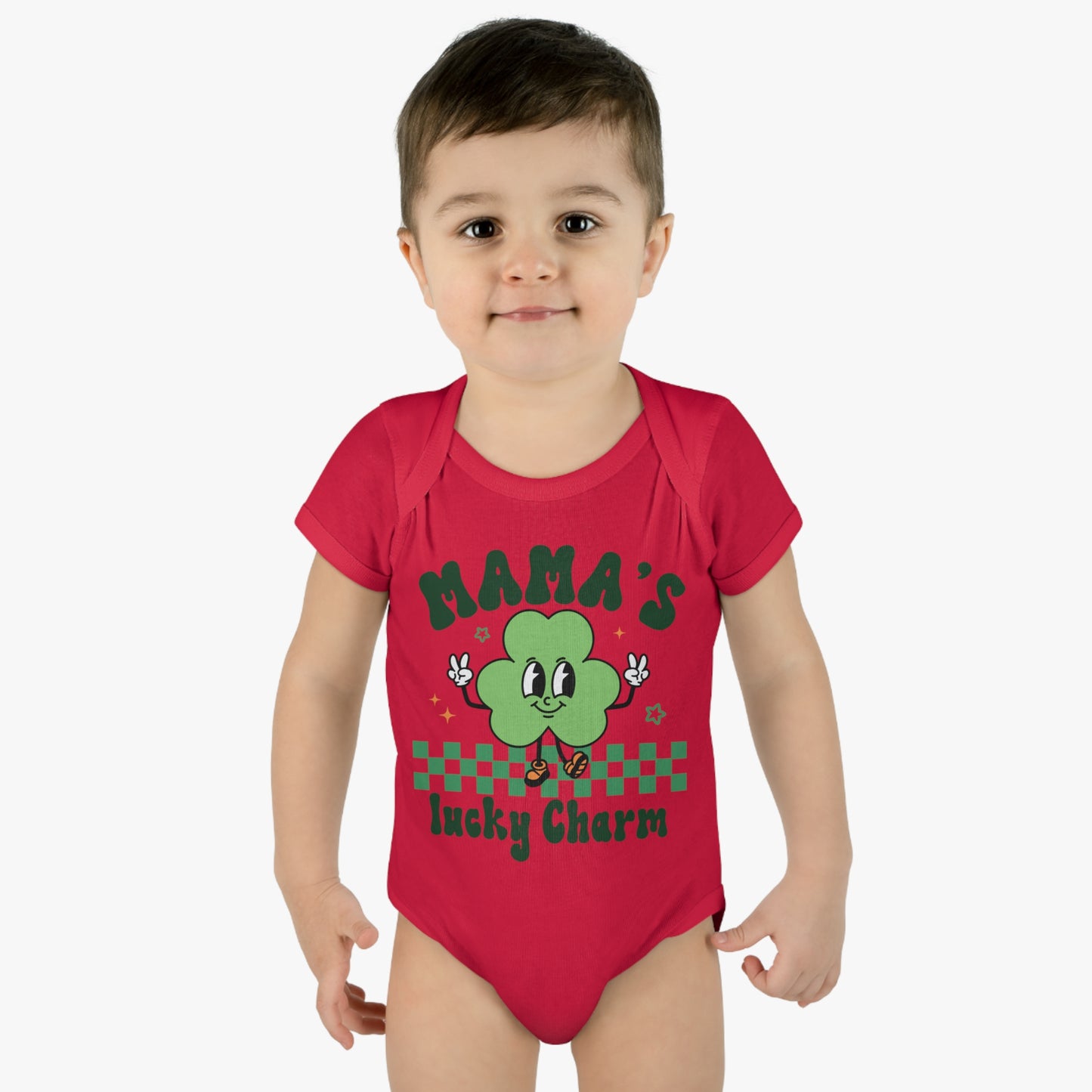 St Patricks Mamas Lucky Charm Infant Onesie Baby Rib Bodysuit