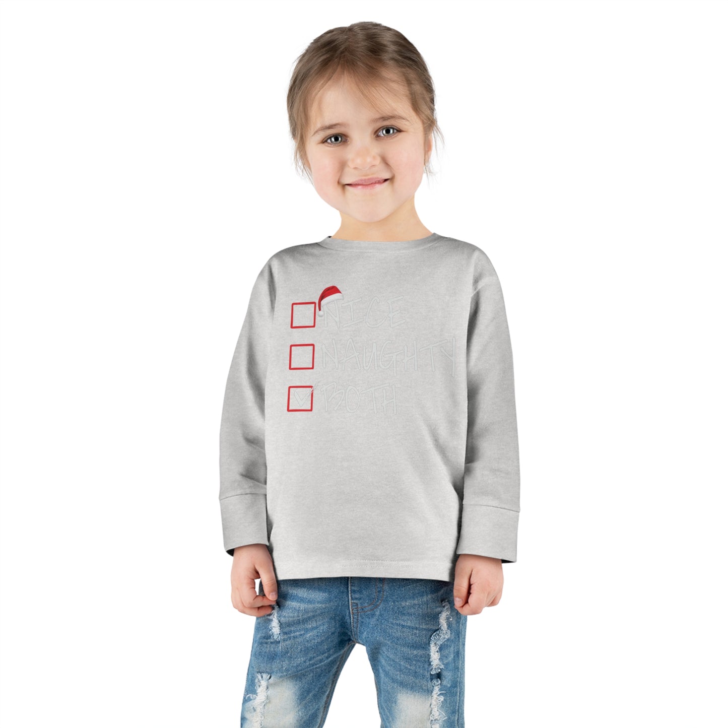 Nice naughty both holiday checklist Toddler Long Sleeve Tee