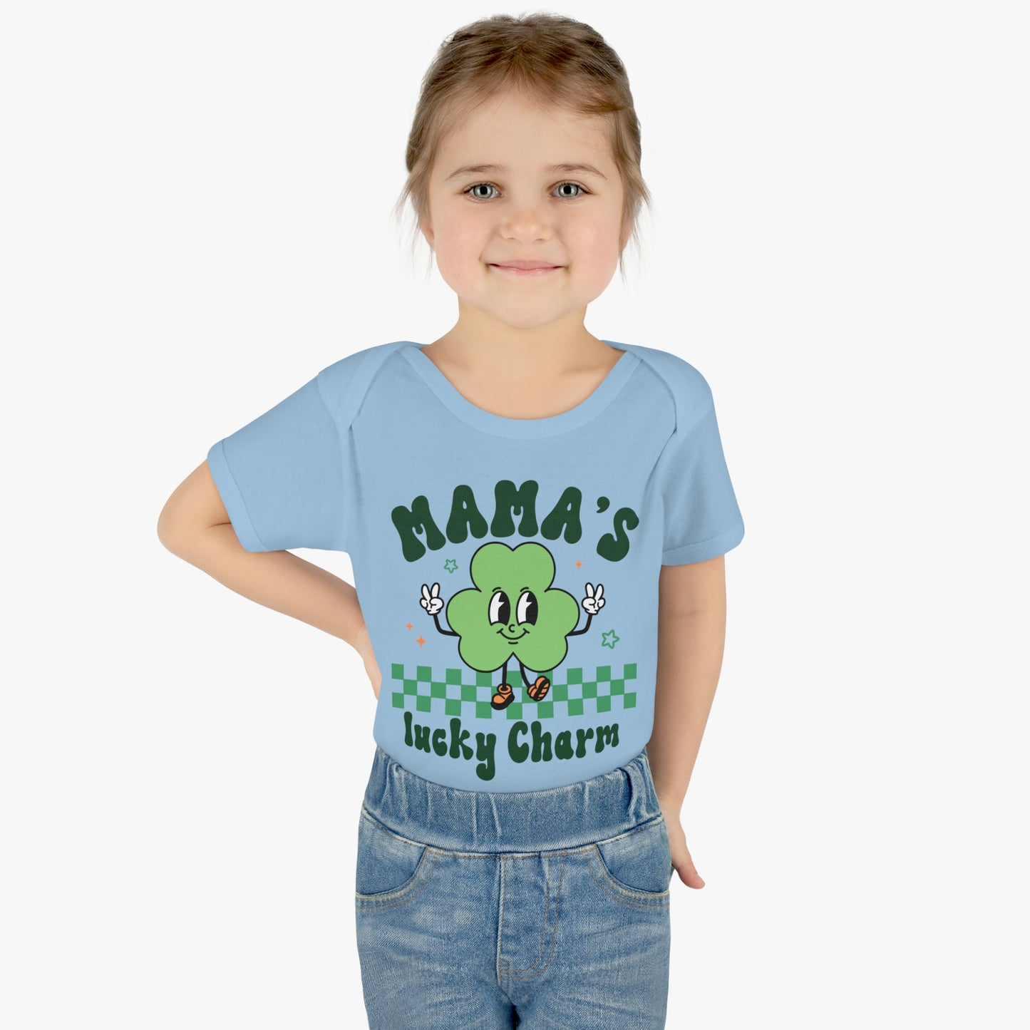 St Patricks Mamas Lucky Charm Infant Onesie Baby Rib Bodysuit