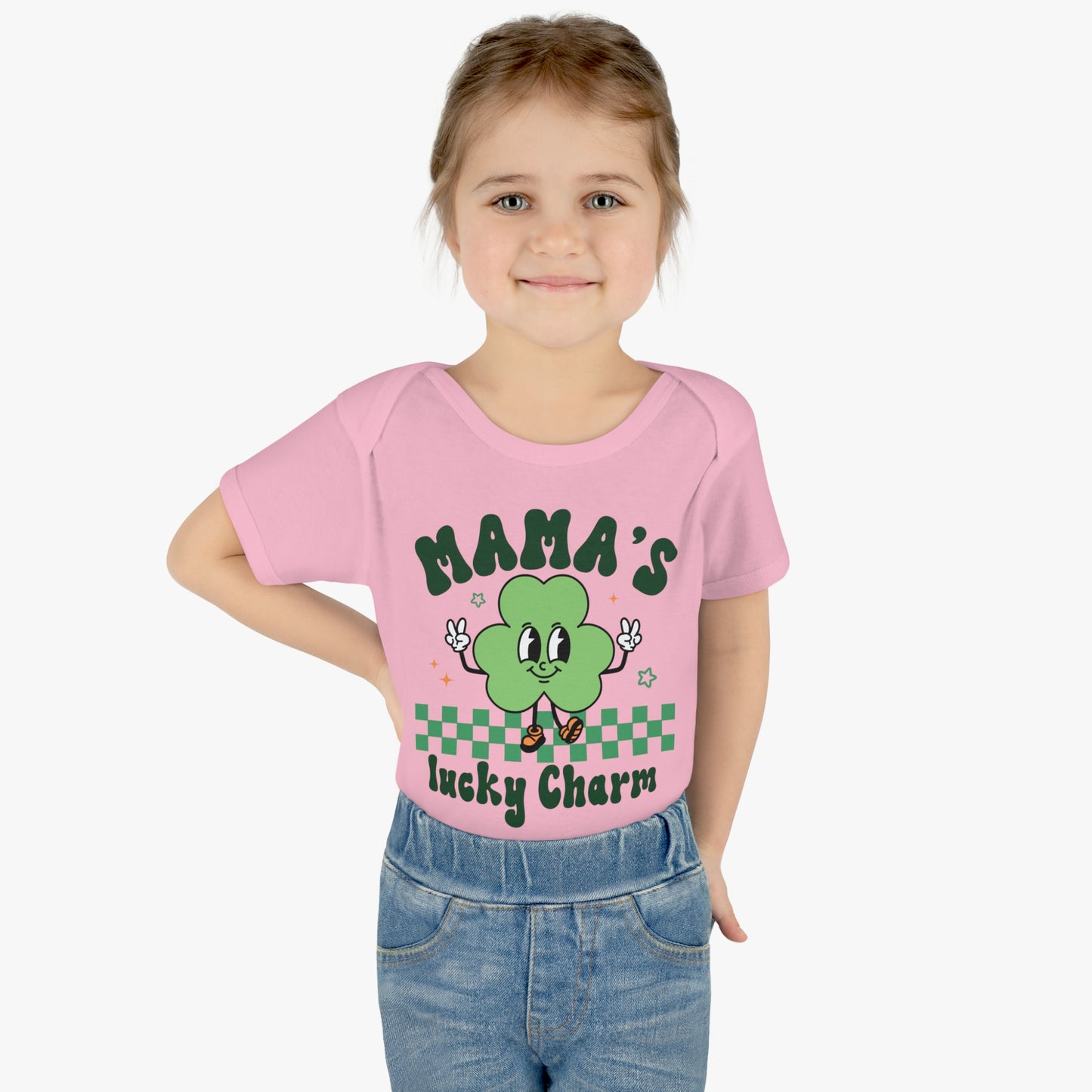 St Patricks Mamas Lucky Charm Infant Onesie Baby Rib Bodysuit