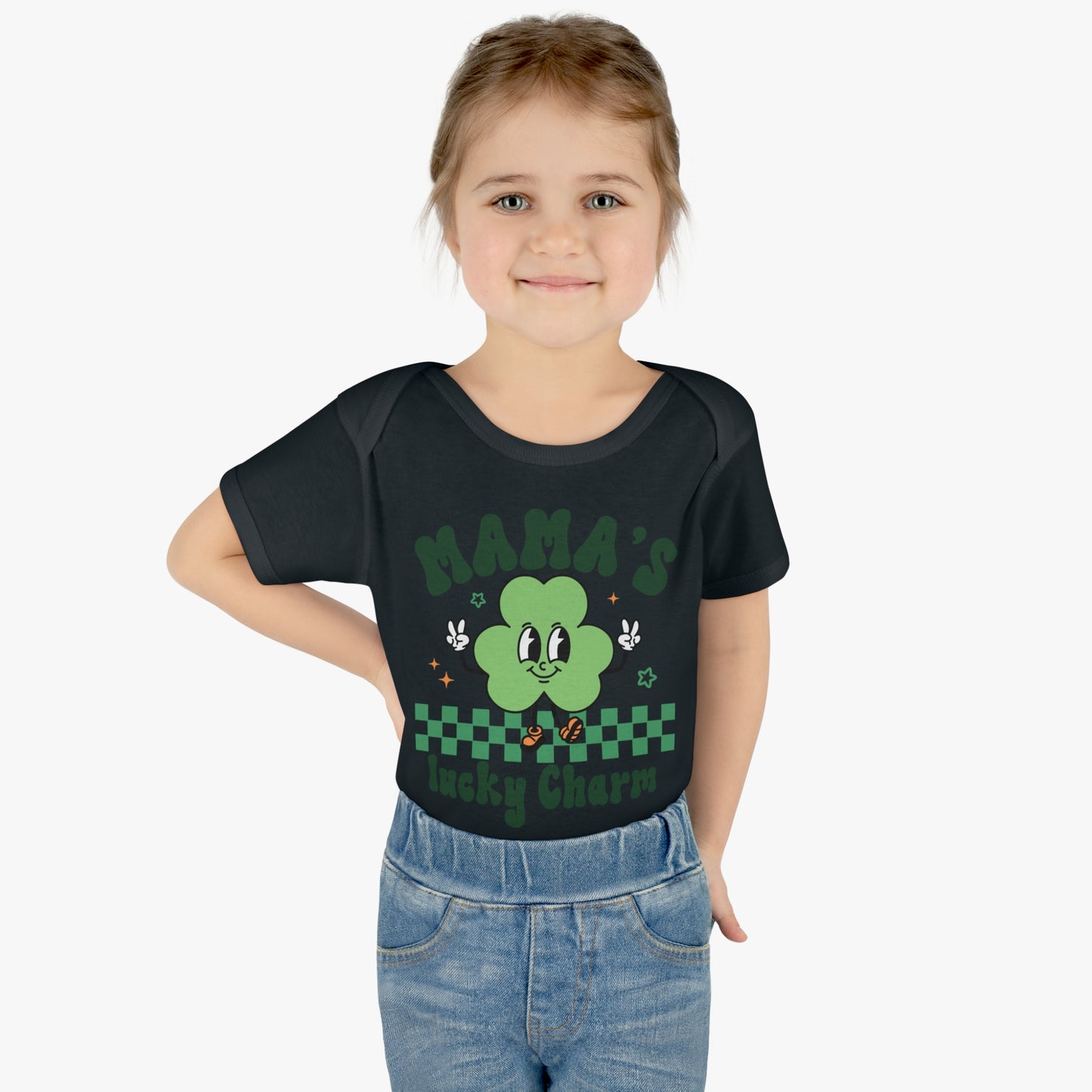 St Patricks Mamas Lucky Charm Infant Onesie Baby Rib Bodysuit