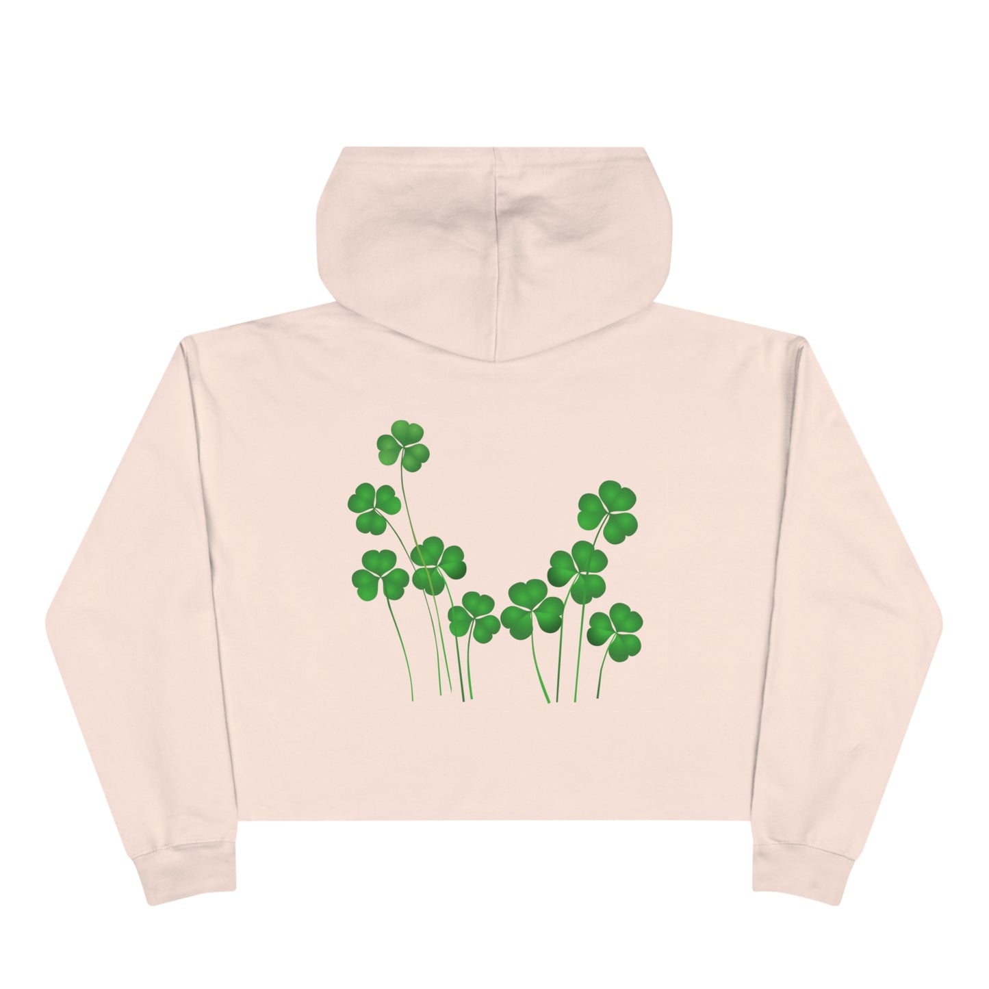 Crop St Patricks Day 4 Leaf Clover Hoodie