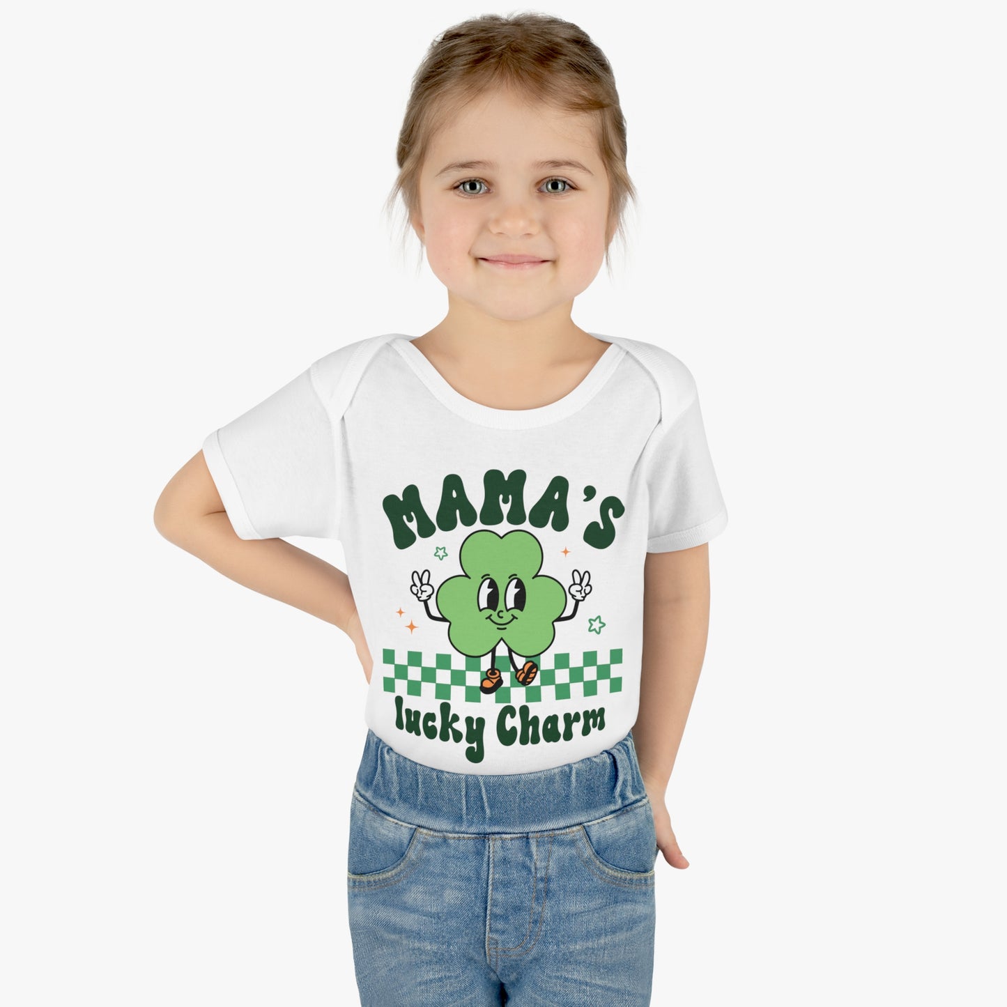 St Patricks Mamas Lucky Charm Infant Onesie Baby Rib Bodysuit