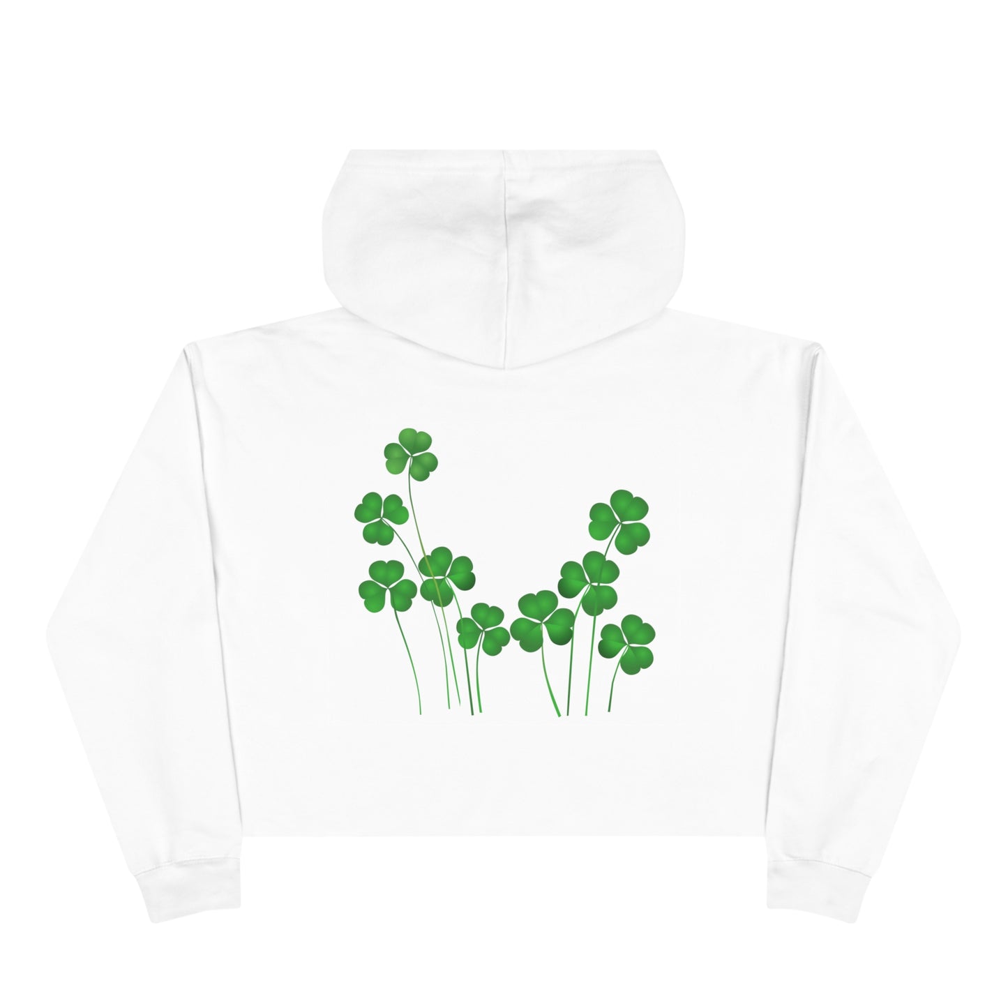 Crop St Patricks Day 4 Leaf Clover Hoodie