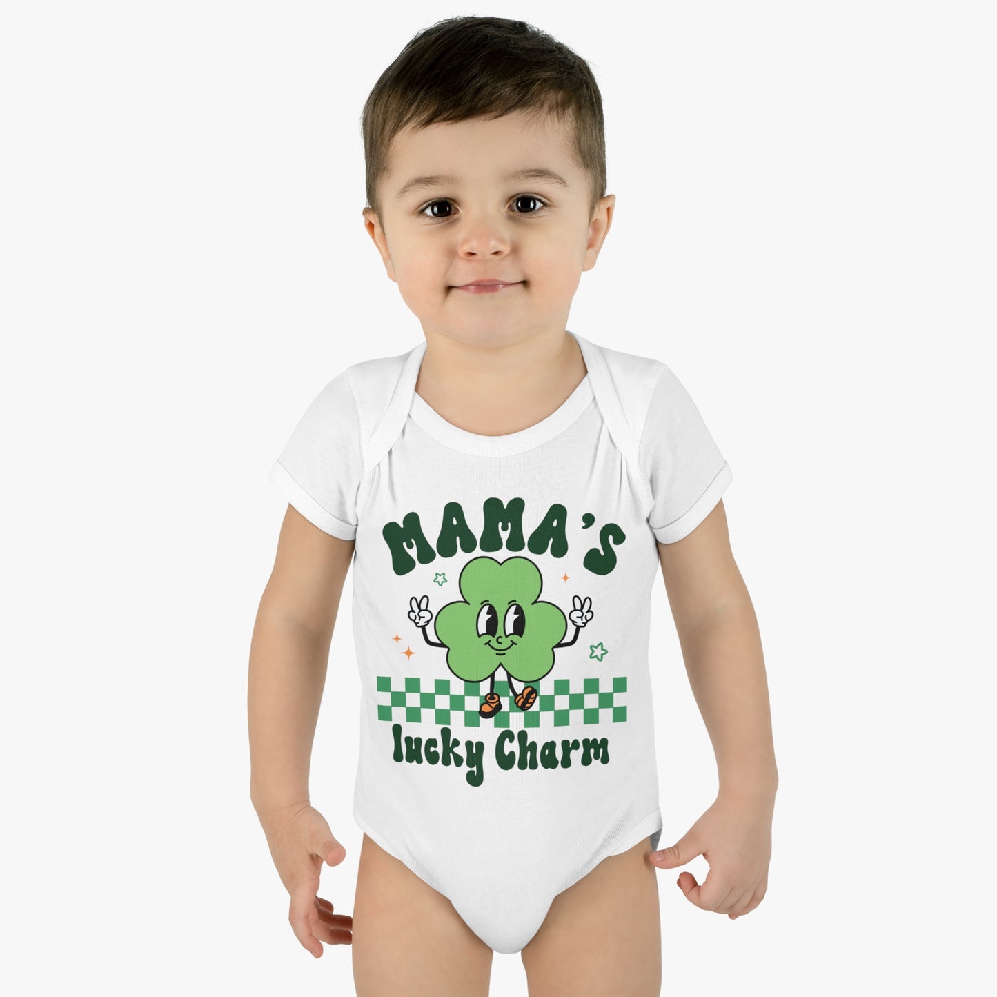 St Patricks Mamas Lucky Charm Infant Onesie Baby Rib Bodysuit
