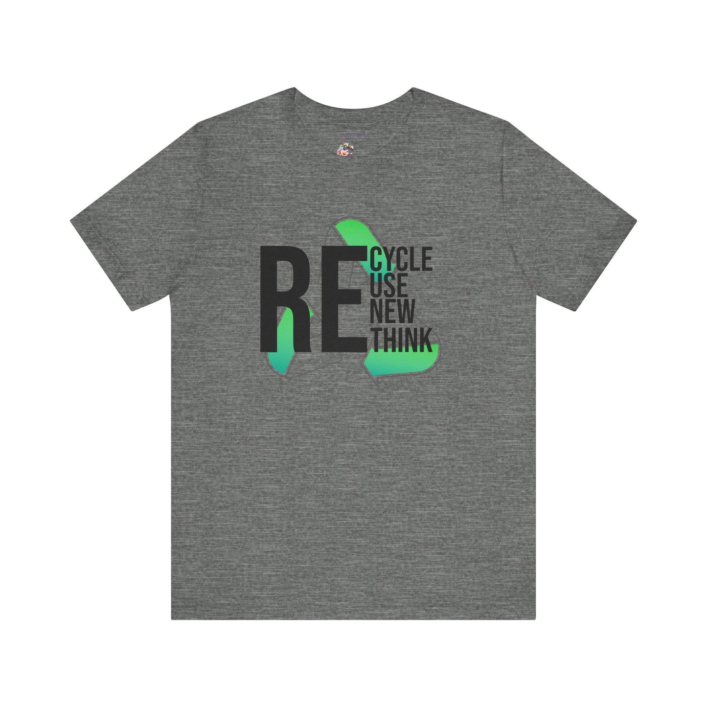 Recycle Reuse Renew Rethink Earthday S-3XL Unisex Jersey Short Sleeve Tee
