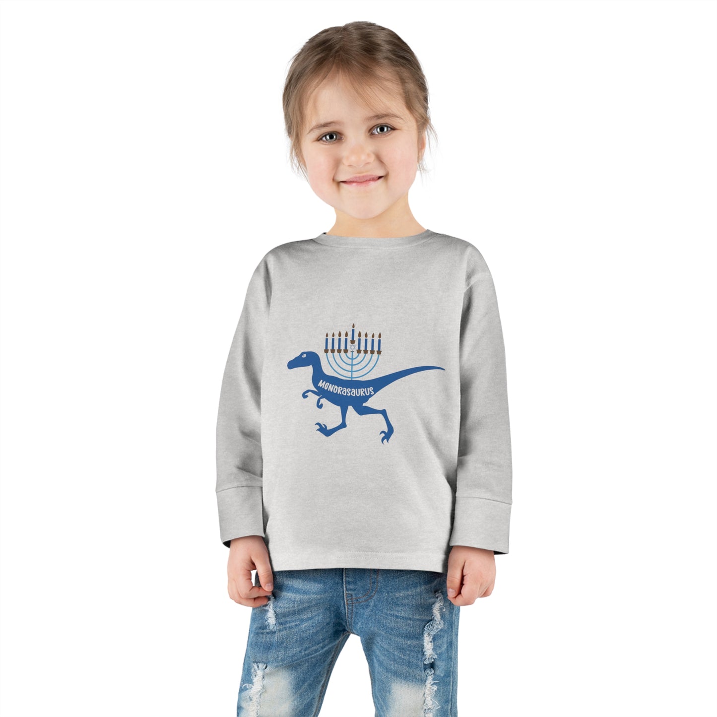 Menorahsaurus holidayToddler Long Sleeve Tee