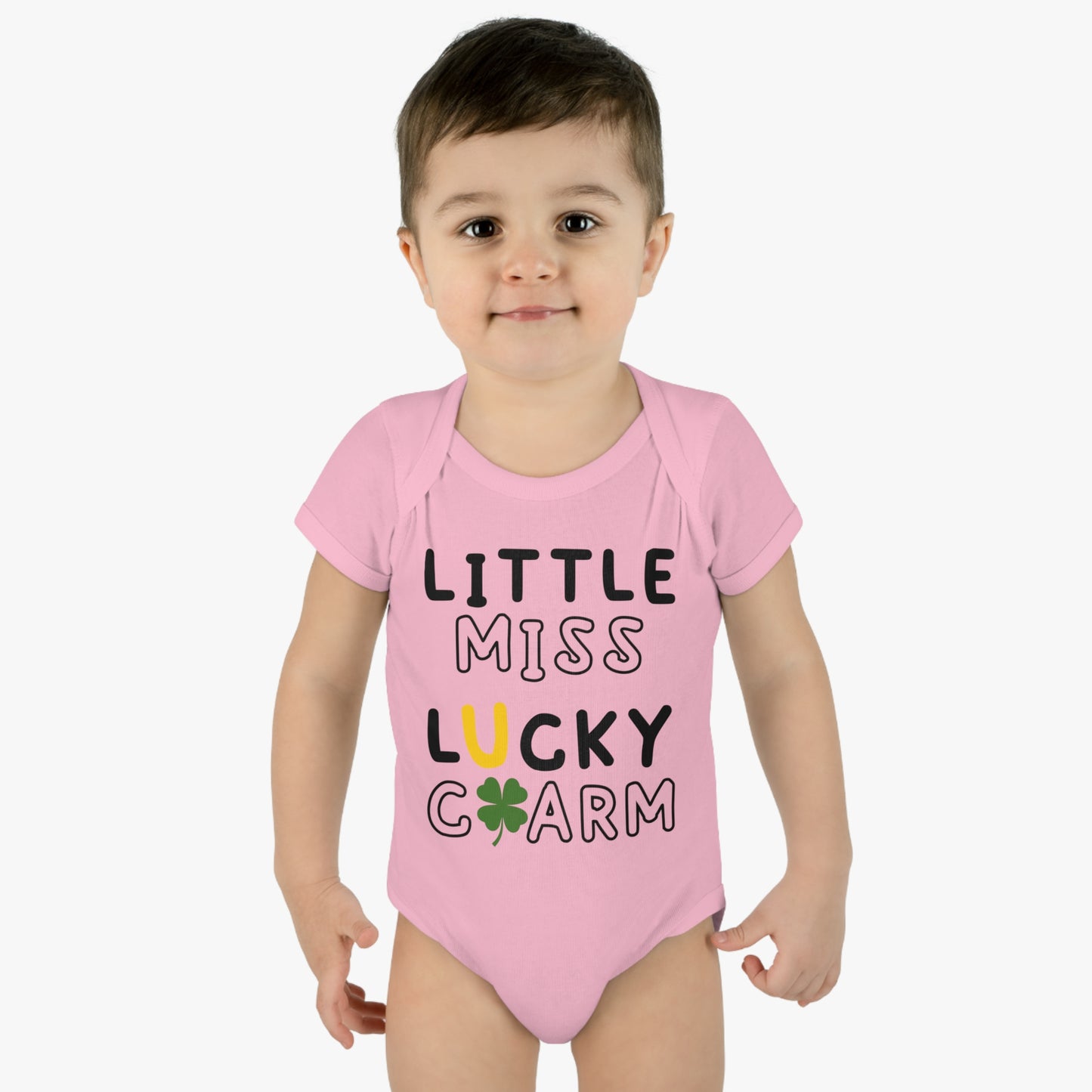 St Patricks Little Miss Lucky Charm Infant Onesie Baby Rib Bodysuit