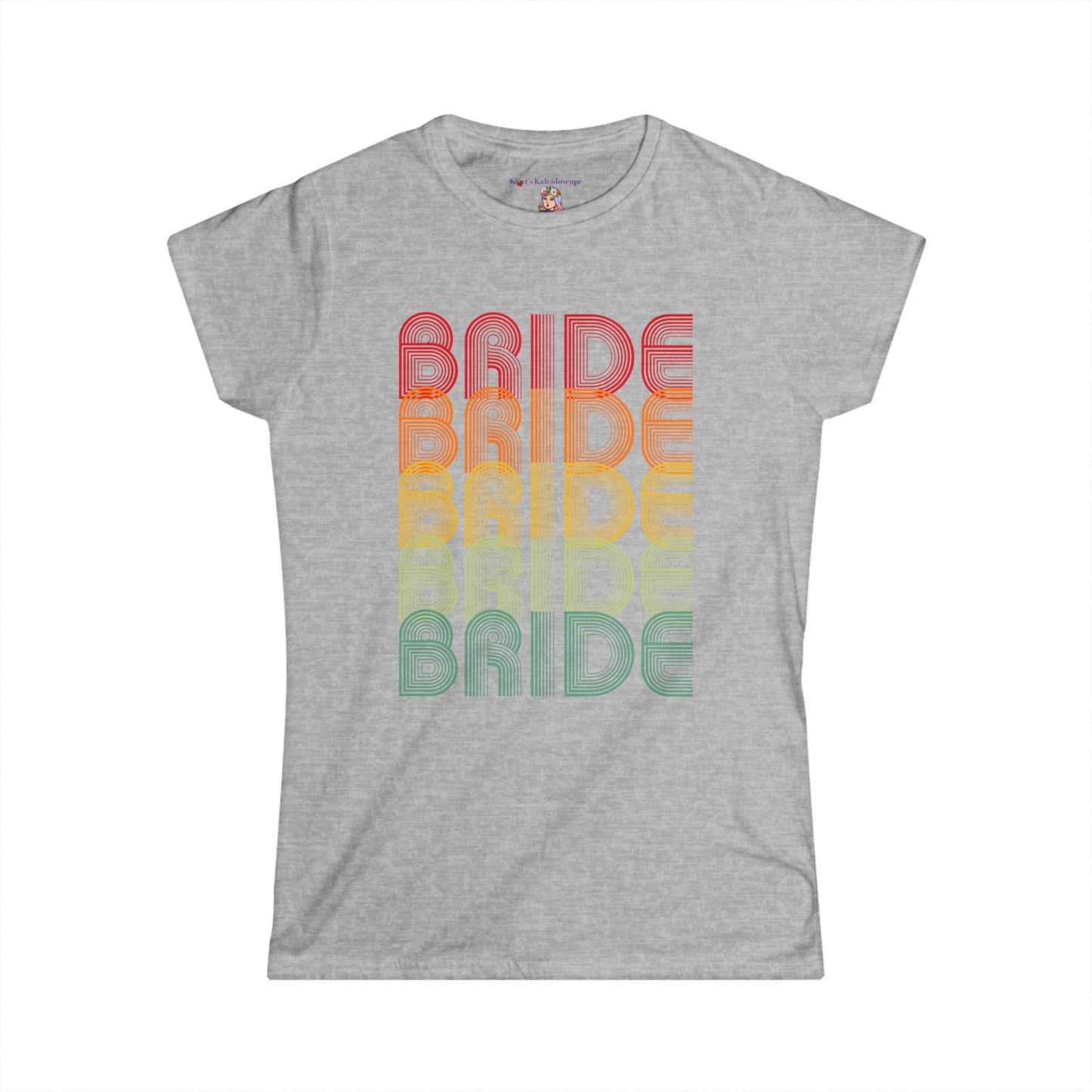 Bride Engagement Party Retro Fade Bachelorette Party Women's Softstyle Tee