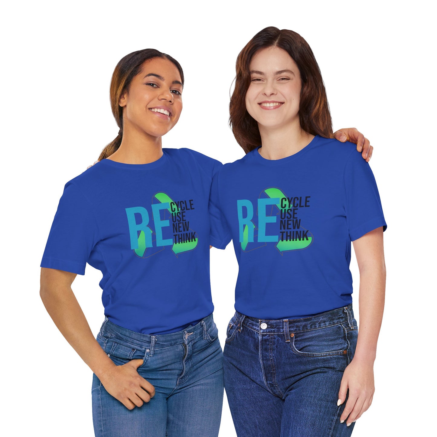 Recycle Reuse Renew Rethink Earthday S-3XL Unisex Jersey Short Sleeve Tee