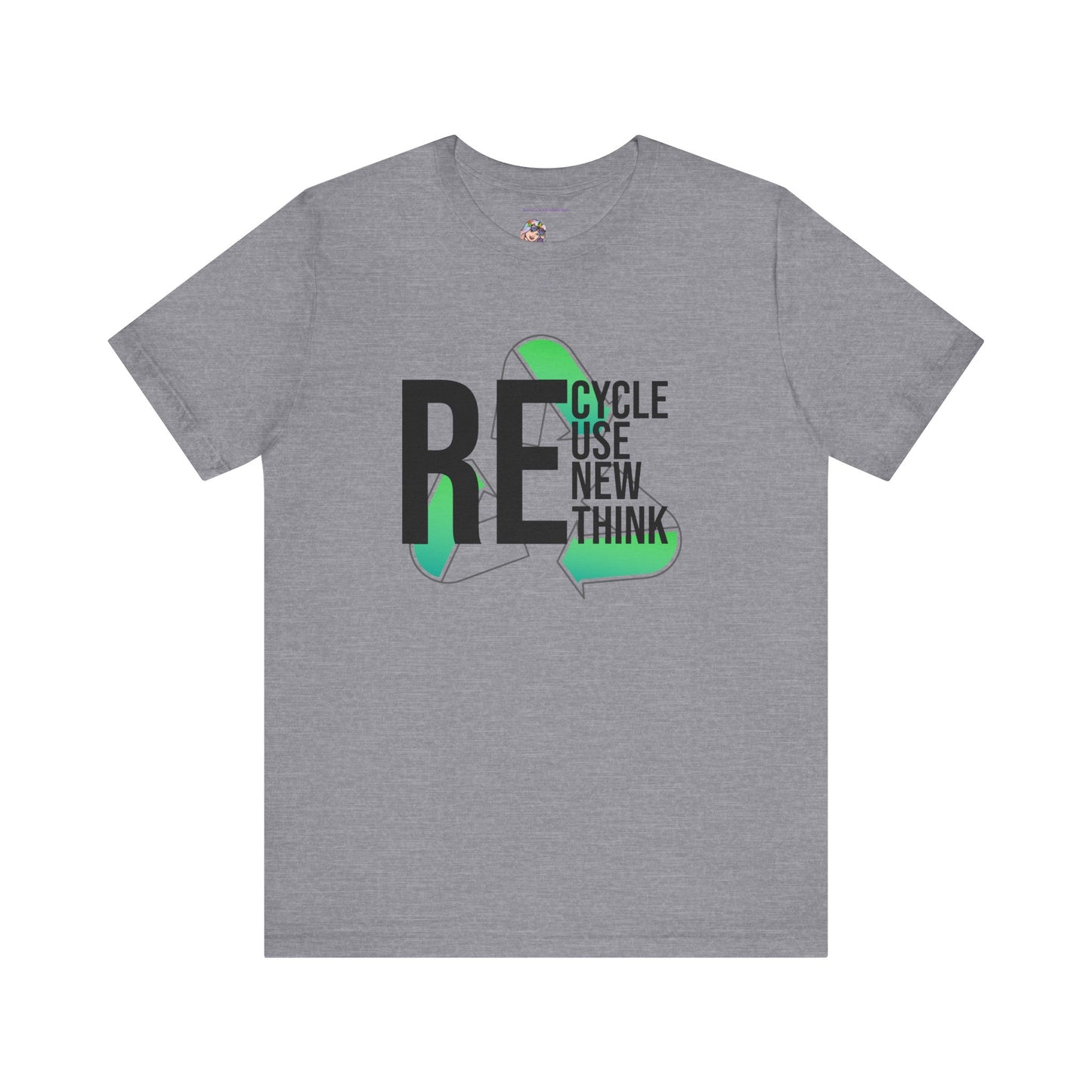 Recycle Reuse Renew Rethink Earthday S-3XL Unisex Jersey Short Sleeve Tee