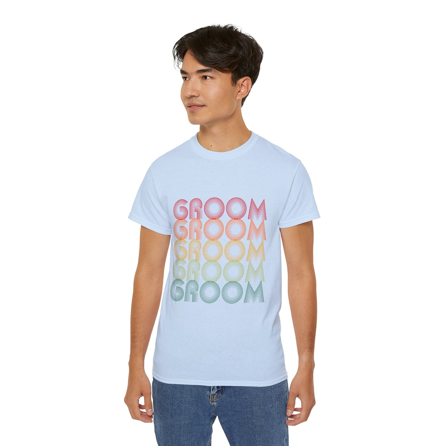 Groom Engagement Party Retro Fade, S-5XL, Unisex Ultra Cotton Tee