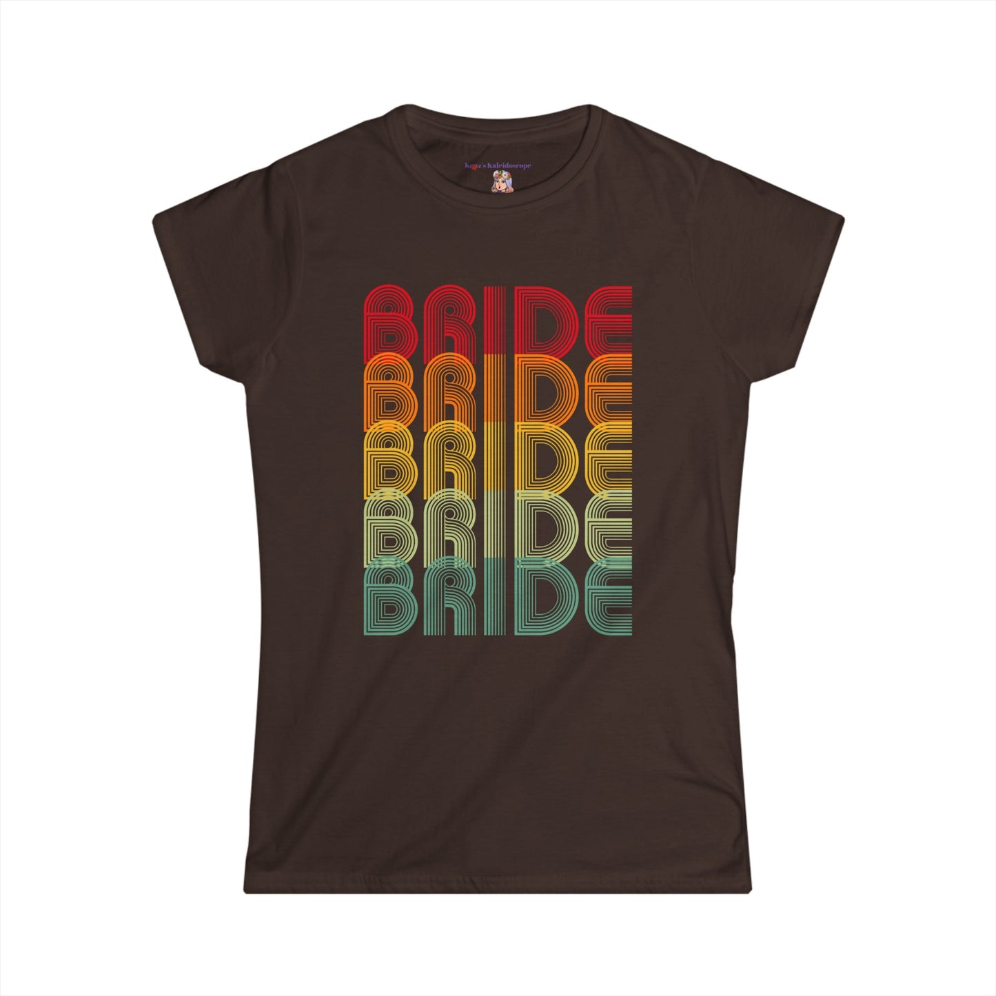 Bride Engagement Party Retro Fade Bachelorette Party Women's Softstyle Tee