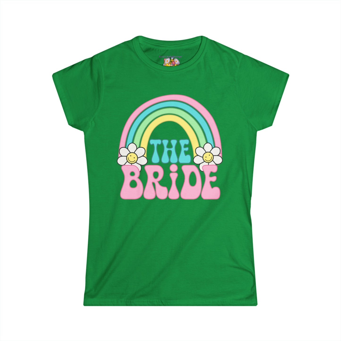 The Bride Retro Rainbow, S-2XL, Women's Softstyle Tee