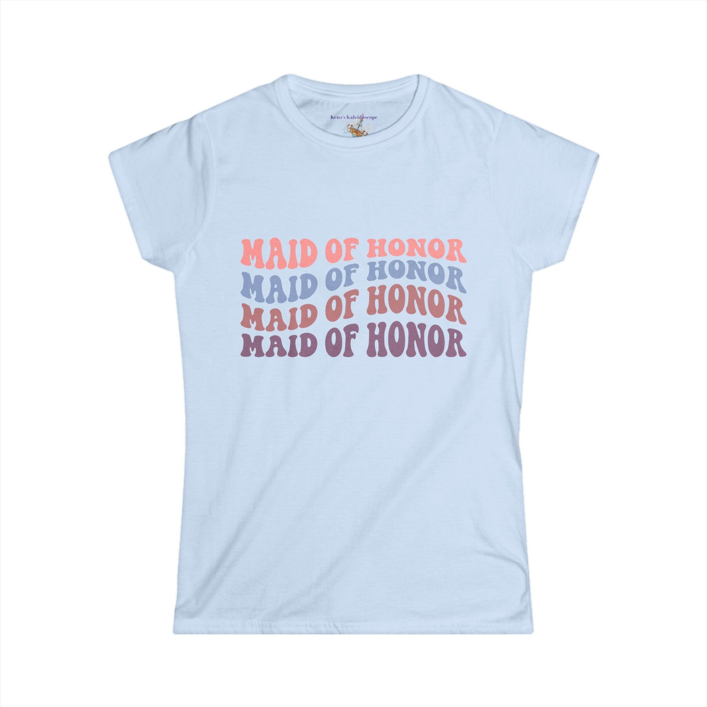 Maid Of Honor Retro Repeat, MOH, S - 2XL, Women's Softstyle Tee