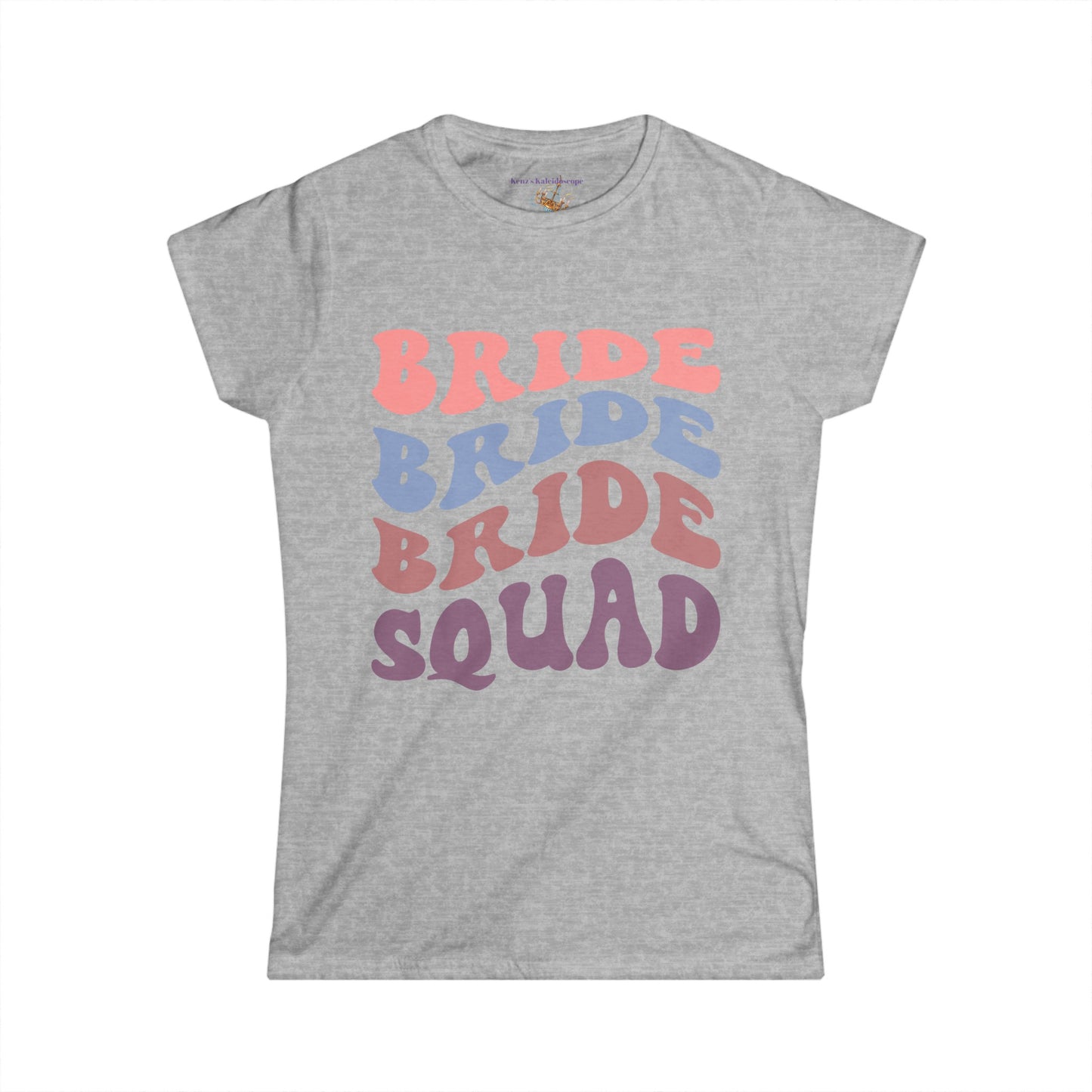 Bride Squad Retro Repeat, S-2XL, Women's Softstyle Tee