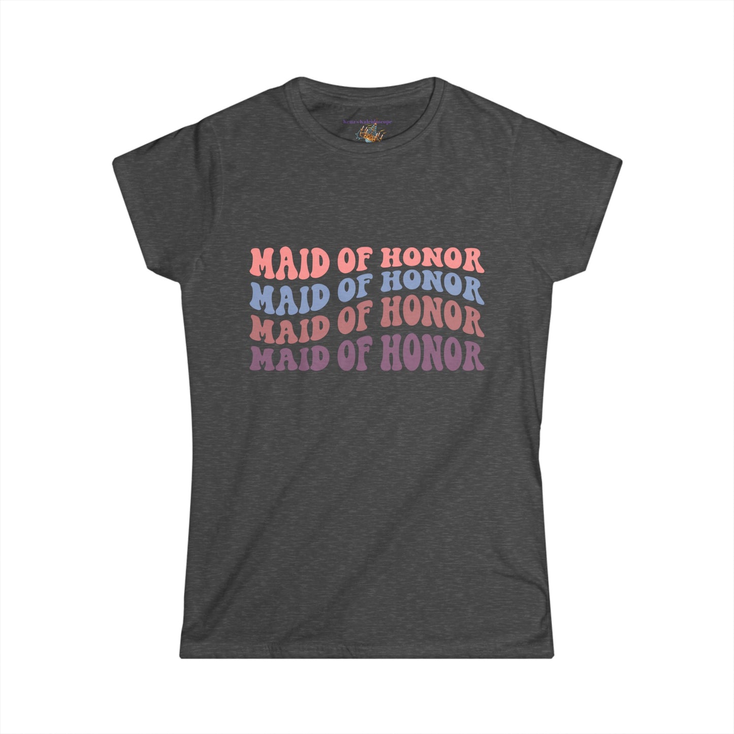 Maid Of Honor Retro Repeat, MOH, S - 2XL, Women's Softstyle Tee