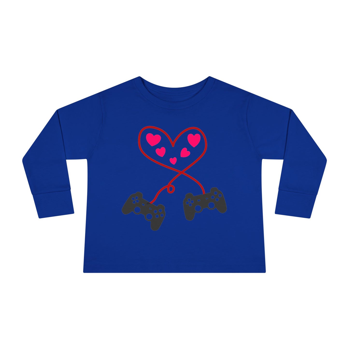 Video Game Controller Heart Valentines Day Gamer Toddler Long Sleeve Tee