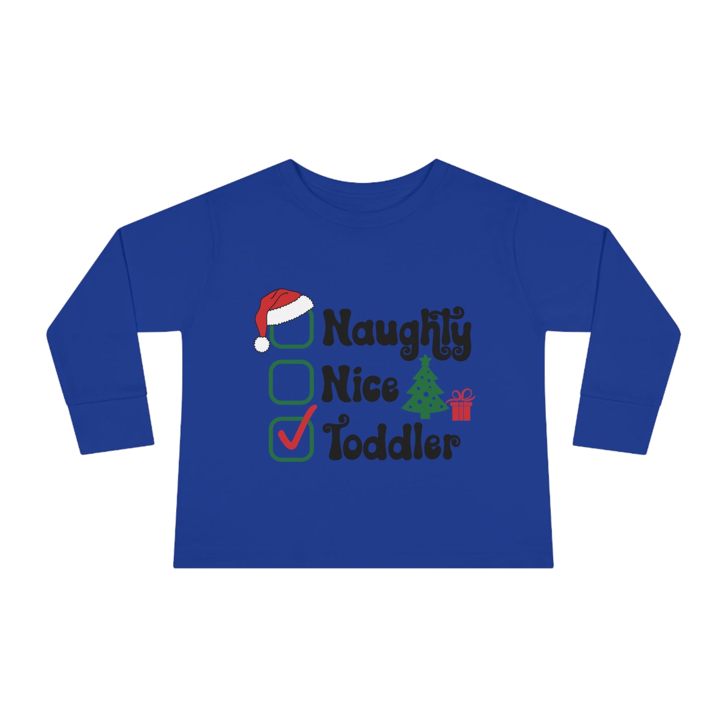 Naughty nice toddler checklist holiday Toddler Long Sleeve Tee