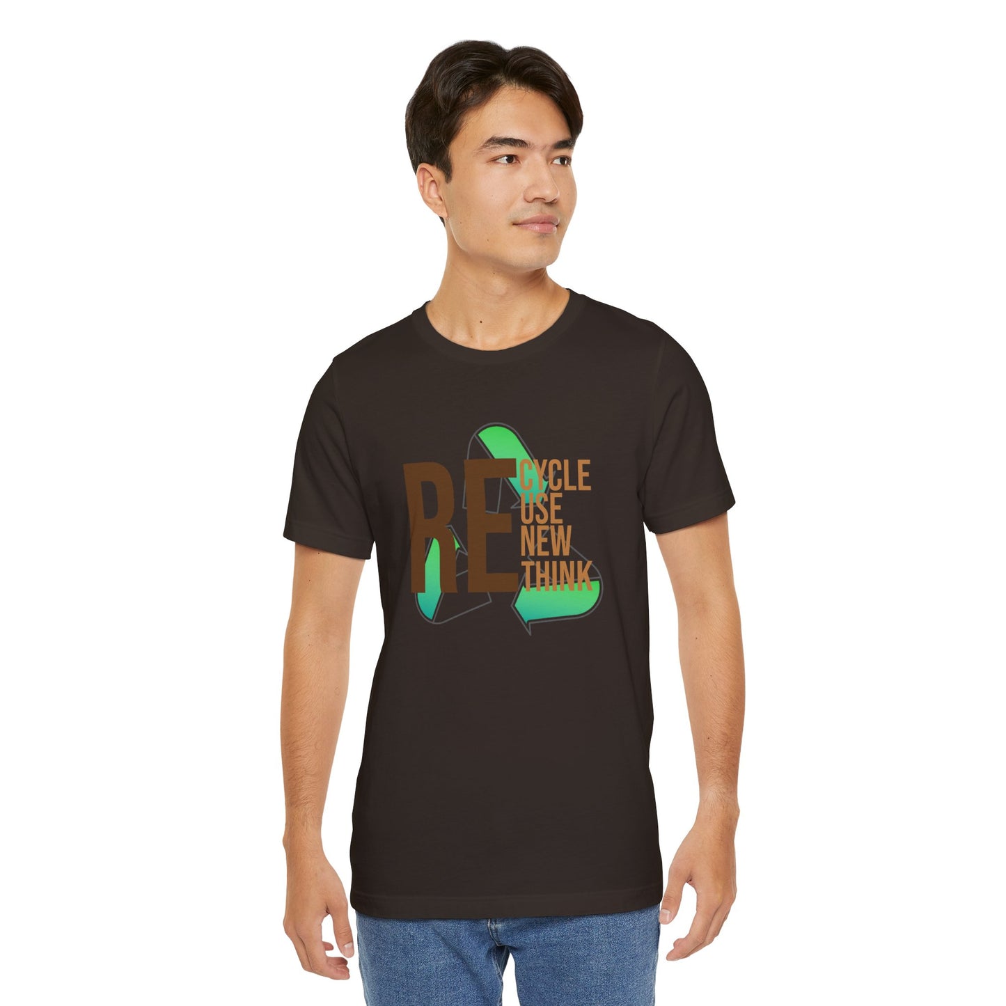 Recycle Reuse Renew Rethink Earthday S-3XL Unisex Jersey Short Sleeve Tee