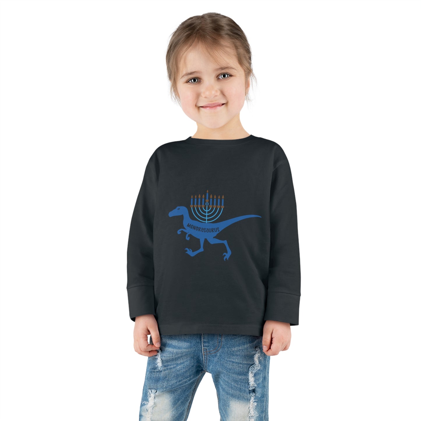 Menorahsaurus holidayToddler Long Sleeve Tee