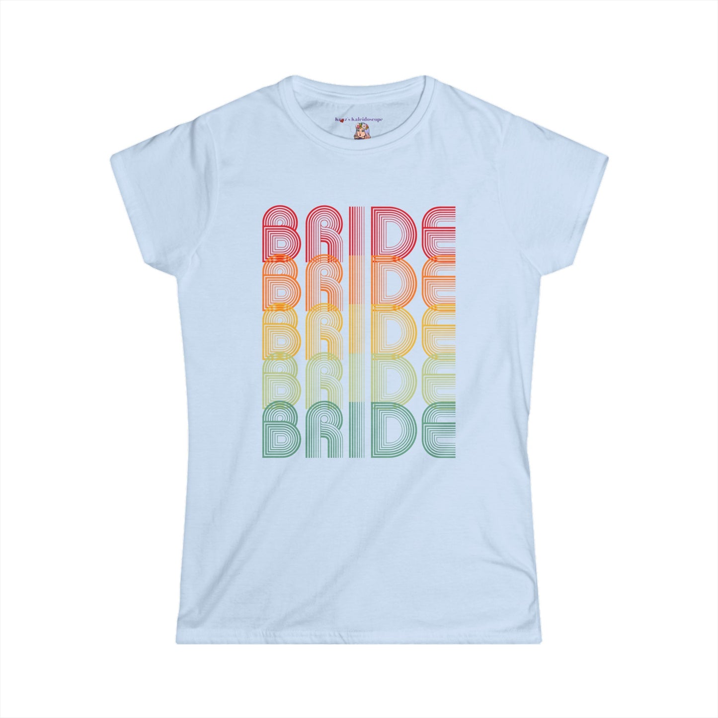 Bride Engagement Party Retro Fade Bachelorette Party Women's Softstyle Tee