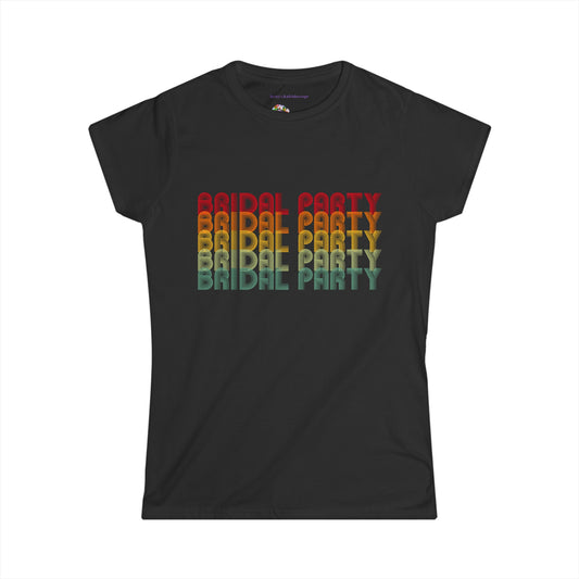 Bridal Party Retro Fade Bachelorette Party Engagement Party, S-2XL, Women's Softstyle Tee