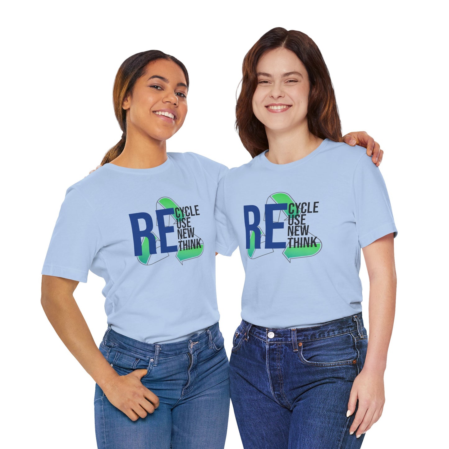 Recycle Reuse Renew Rethink Earthday S-3XL Unisex Jersey Short Sleeve Tee