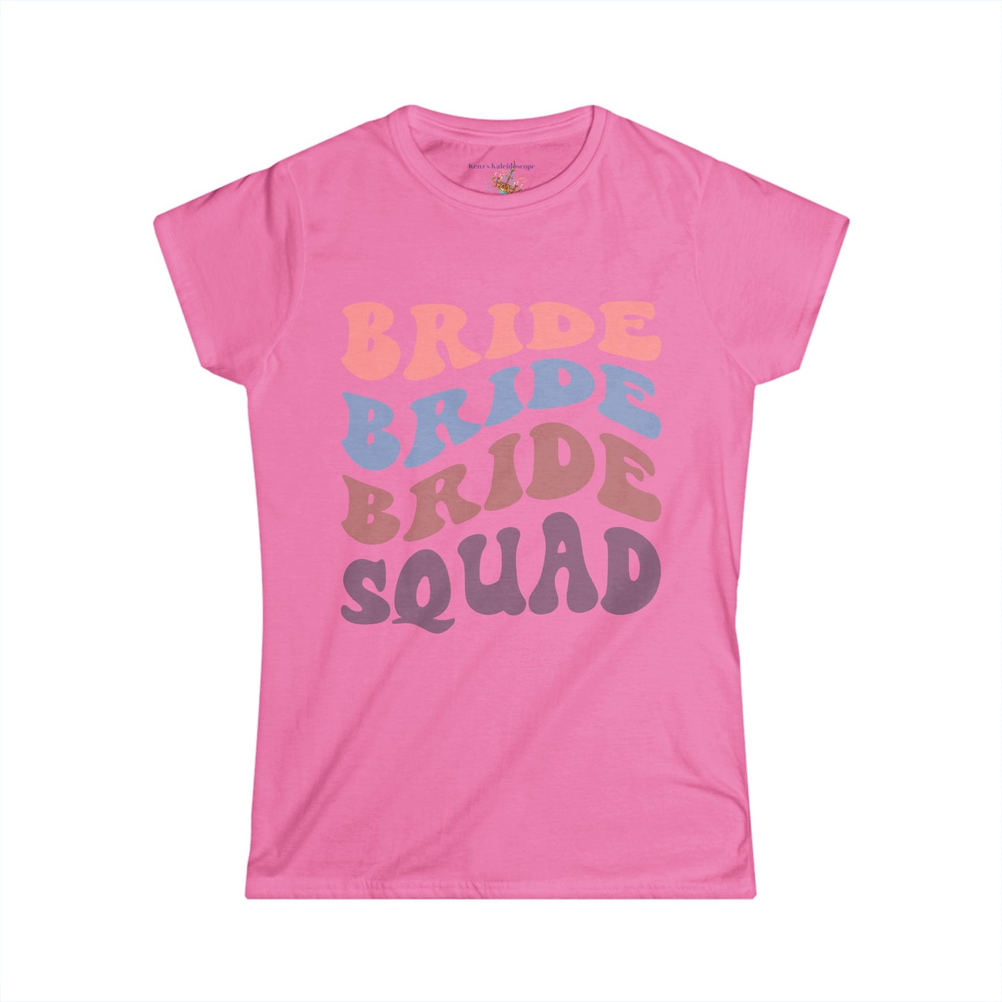 Bride Squad Retro Repeat, S-2XL, Women's Softstyle Tee