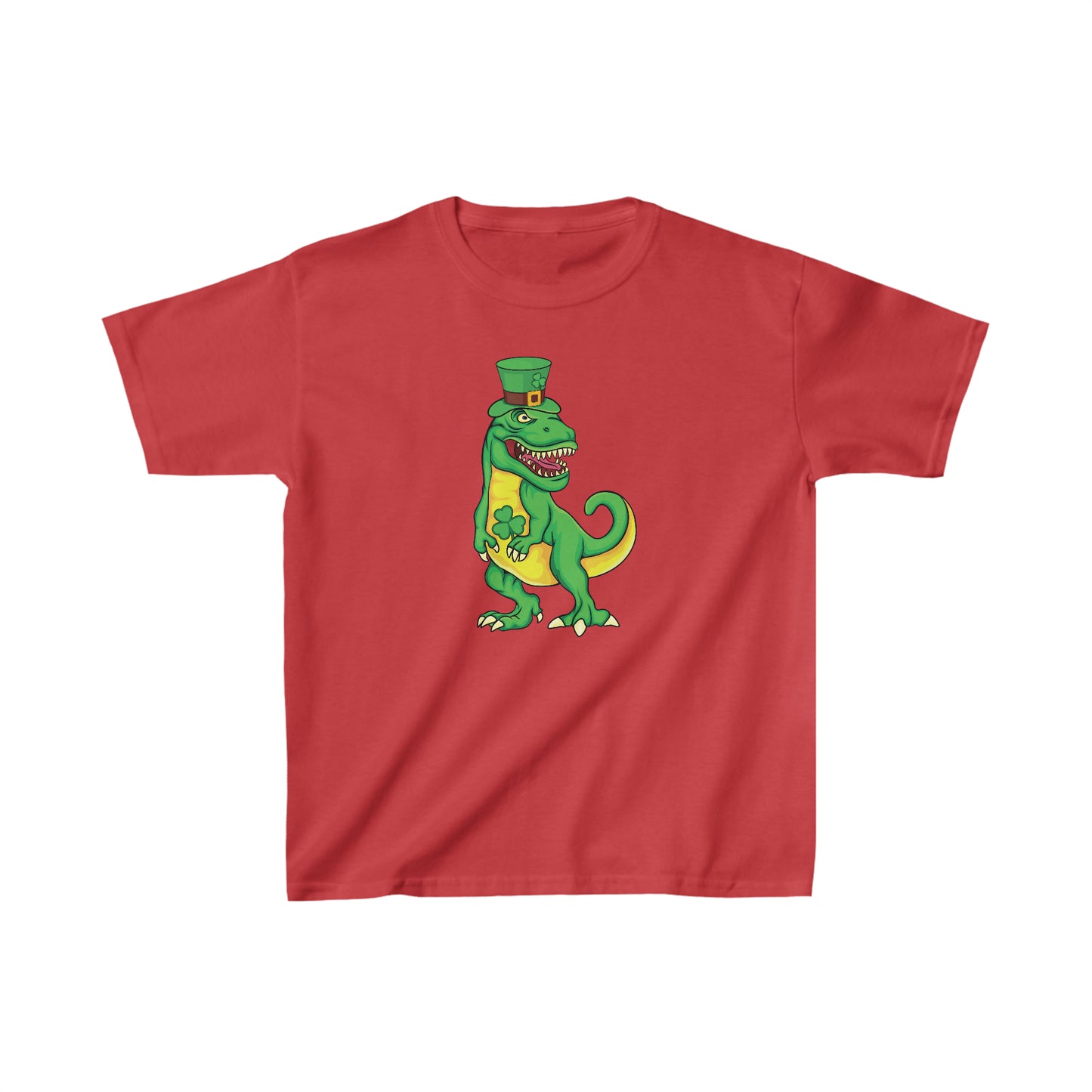 St Pat-Rex Day St Patricks Day Dino Kids Heavy Cotton Tee