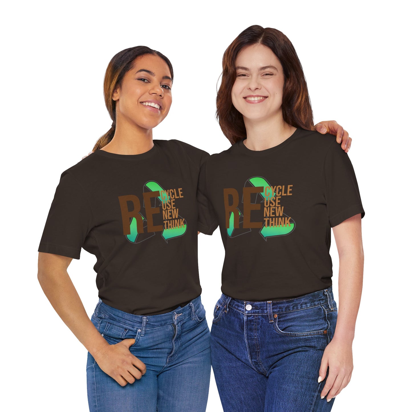Recycle Reuse Renew Rethink Earthday S-3XL Unisex Jersey Short Sleeve Tee